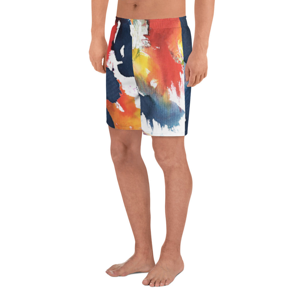 Paint Splash All-Over Print Unisex Athletic Long Shorts