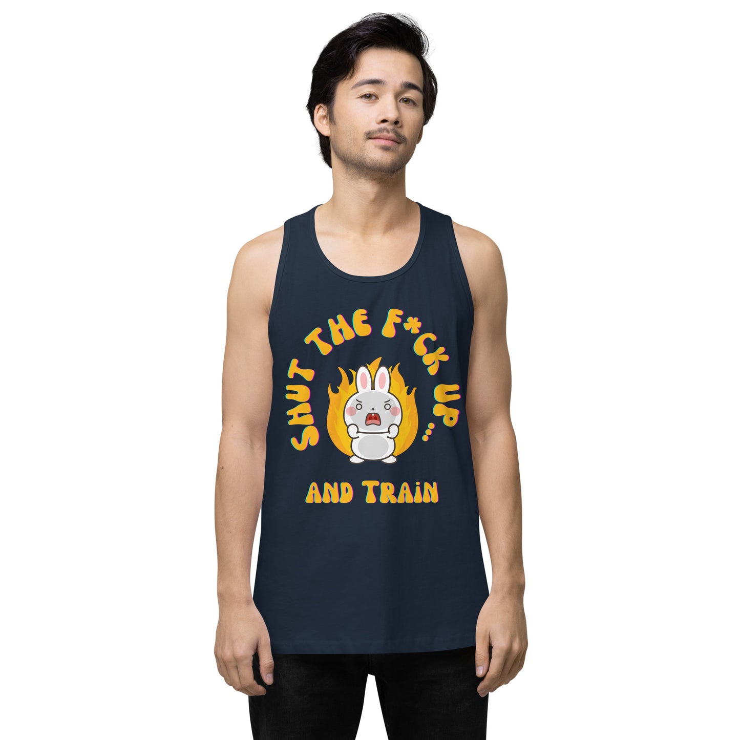 STFU and Train Bunny Men’s premium tank top