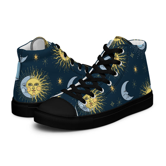 Night Sky Men’s high top canvas shoes