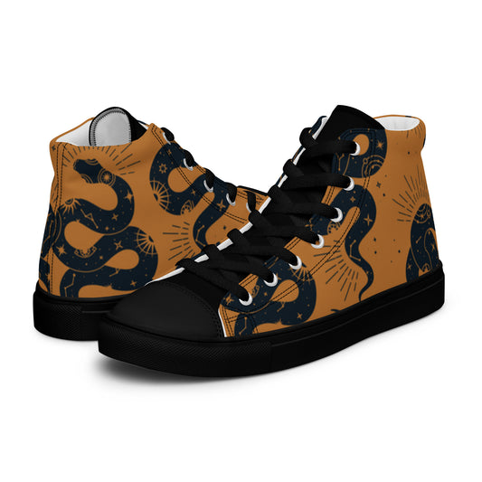 Snakes Men’s high top canvas shoes