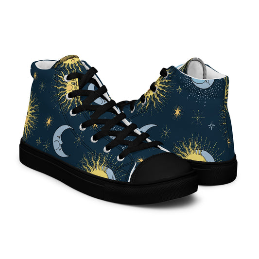 Night Sky Men’s high top canvas shoes