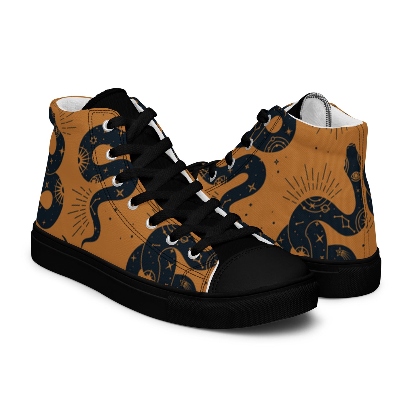 Snakes Men’s high top canvas shoes