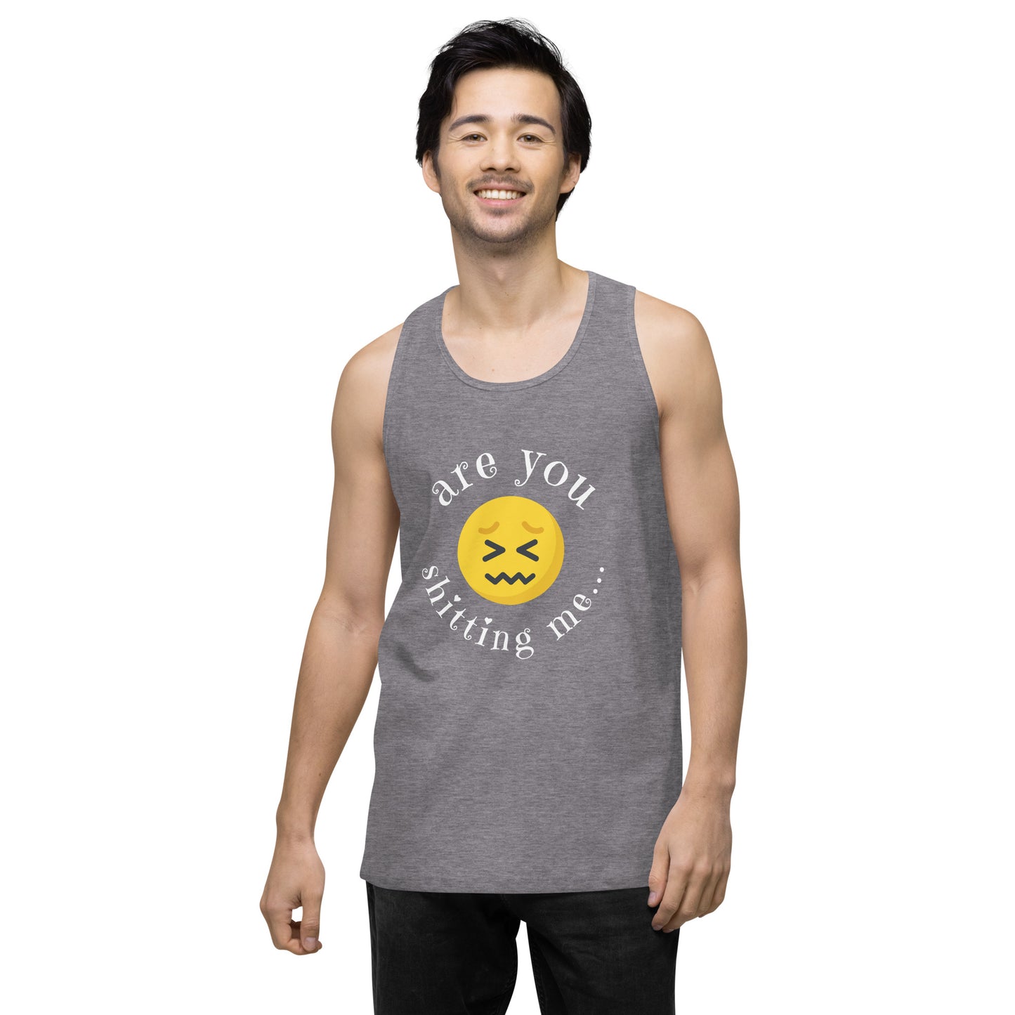 Are You Shitting Me Emoji Anger Men’s premium tank top