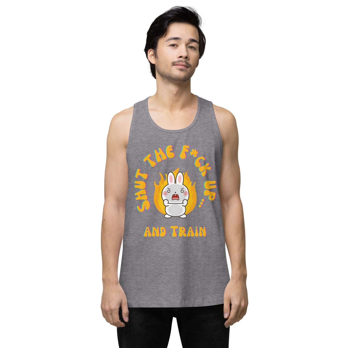 STFU and Train Bunny Men’s premium tank top