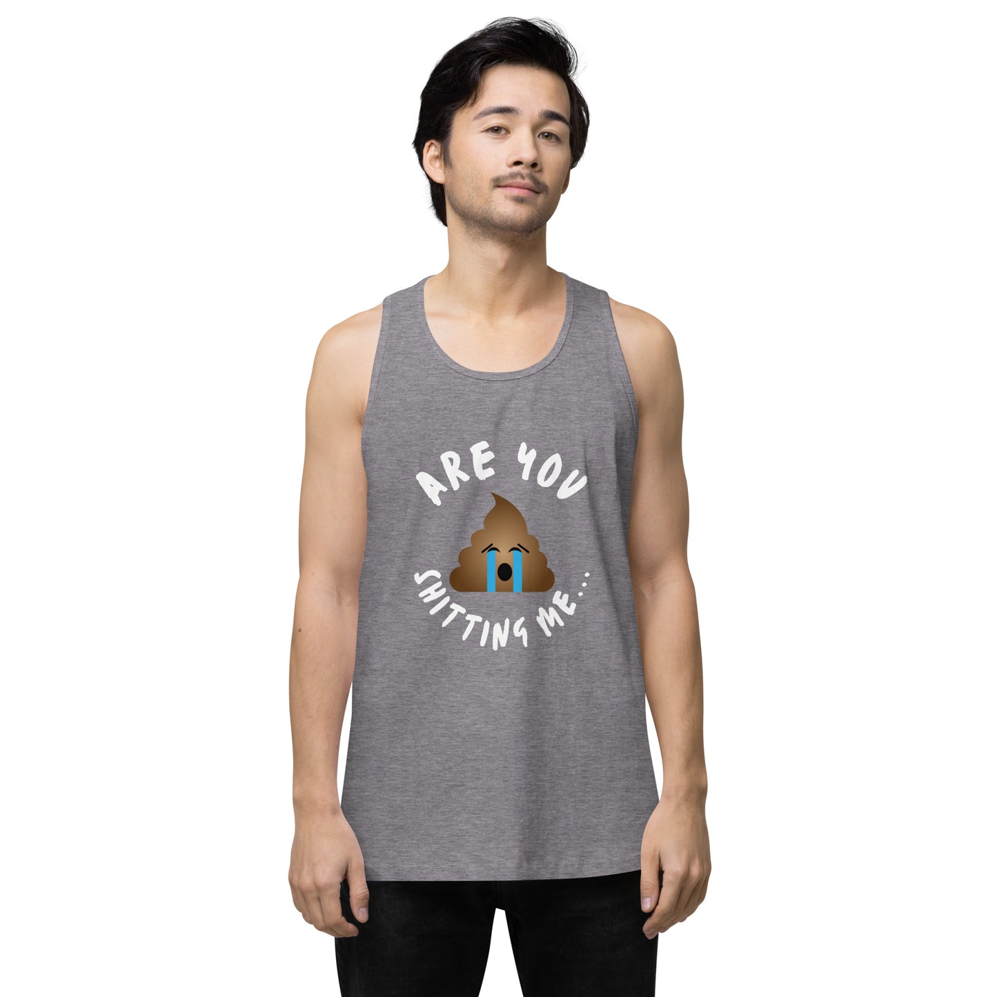 Are You Shitting Me Emoji Turd Men’s premium tank top