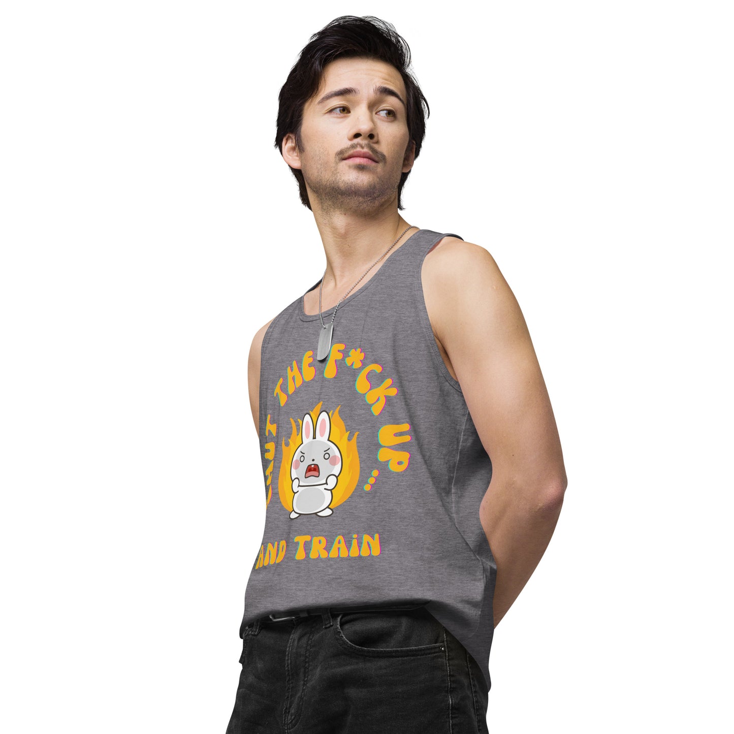 STFU and Train Bunny Men’s premium tank top