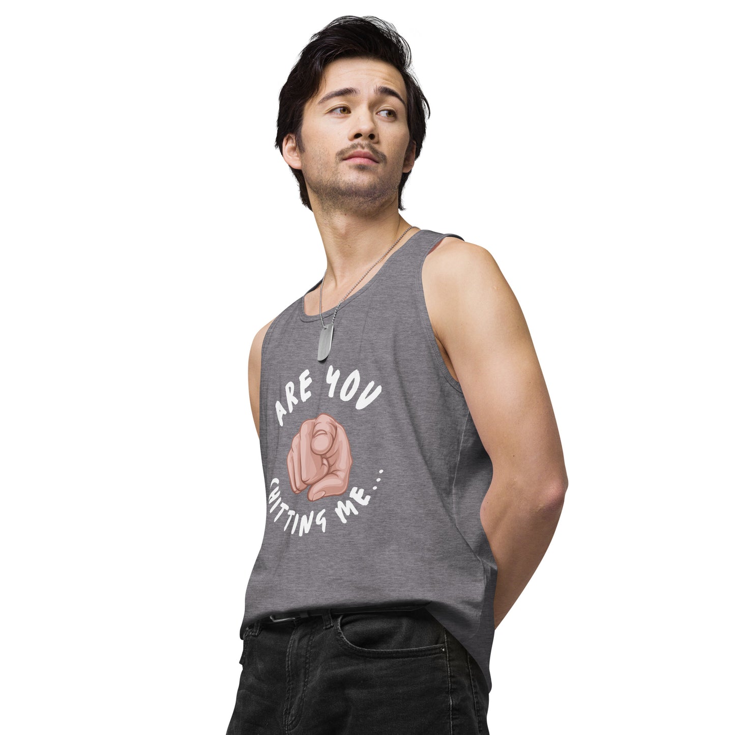 Are You Shitting Me Point Men’s premium tank top