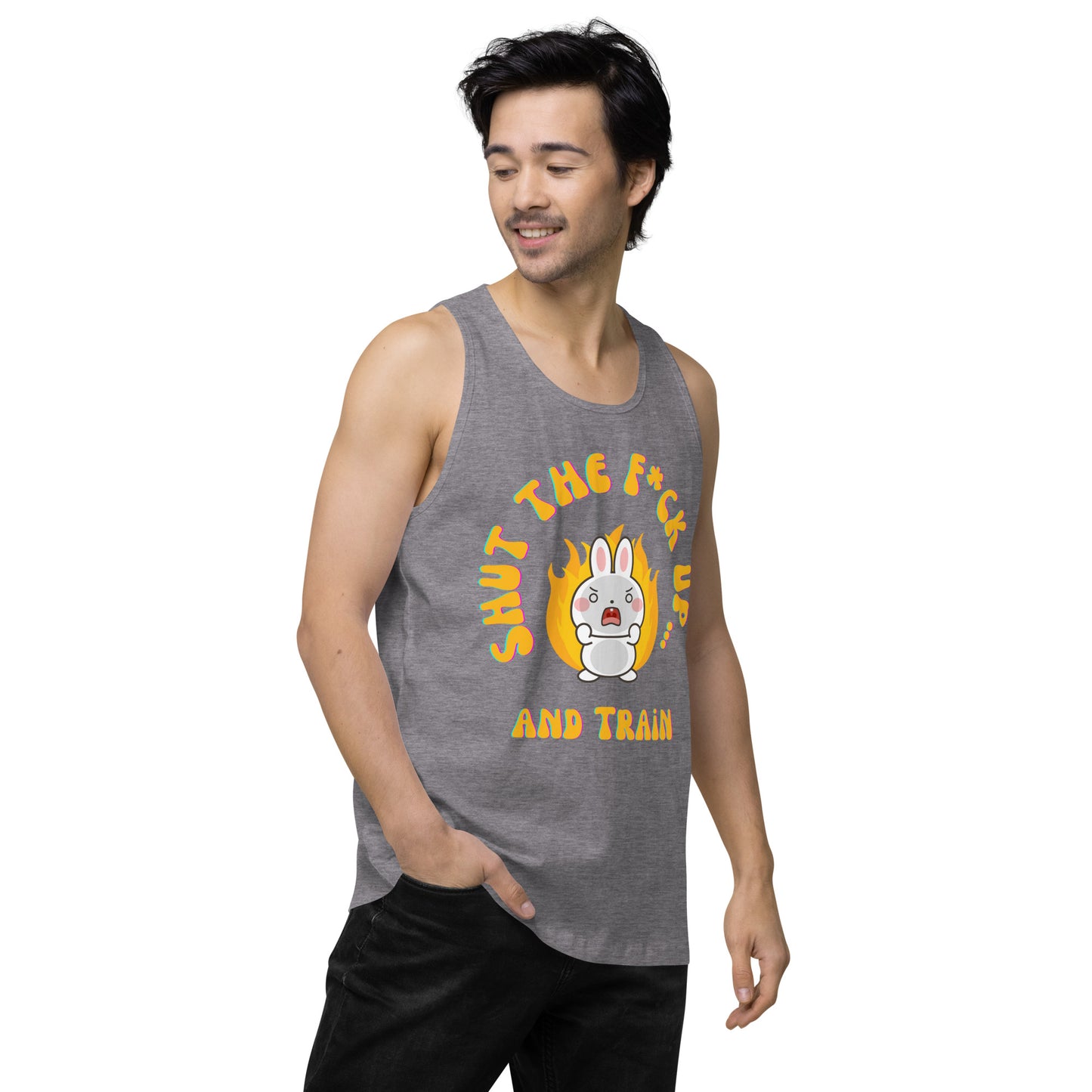 STFU and Train Bunny Men’s premium tank top