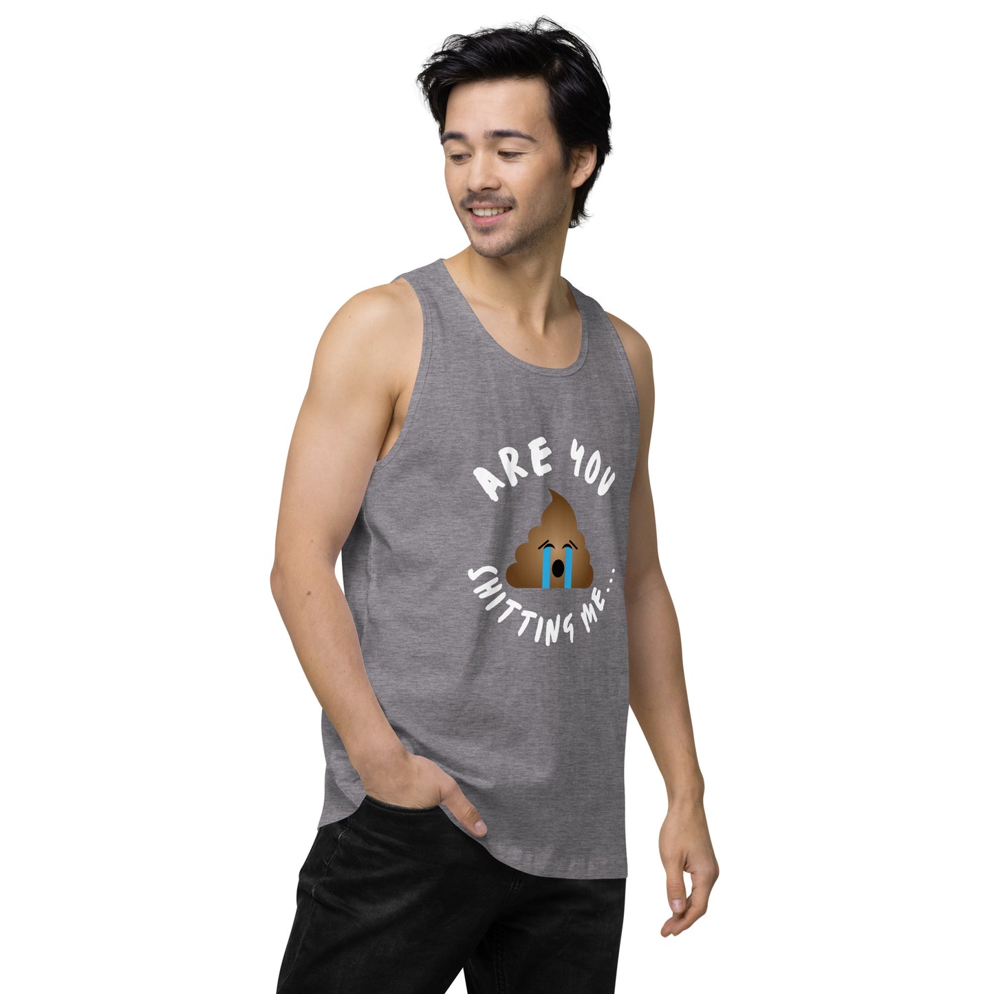 Are You Shitting Me Emoji Turd Men’s premium tank top