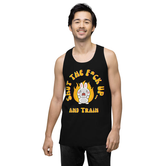 STFU and Train Bunny Men’s premium tank top