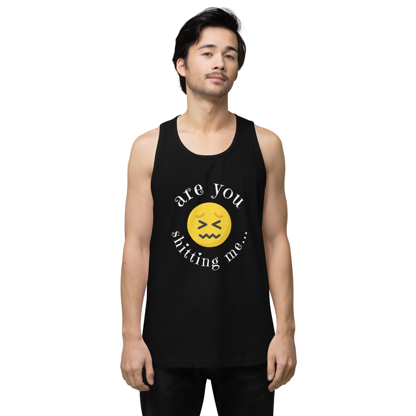 Are You Shitting Me Emoji Anger Men’s premium tank top