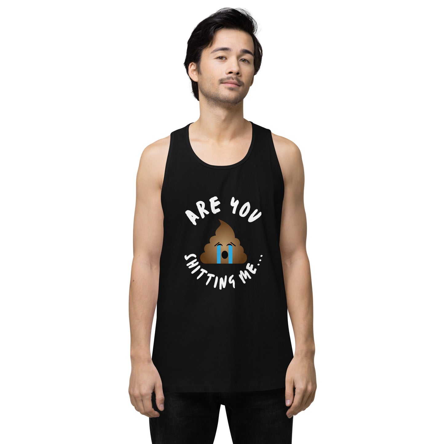 Are You Shitting Me Emoji Turd Men’s premium tank top