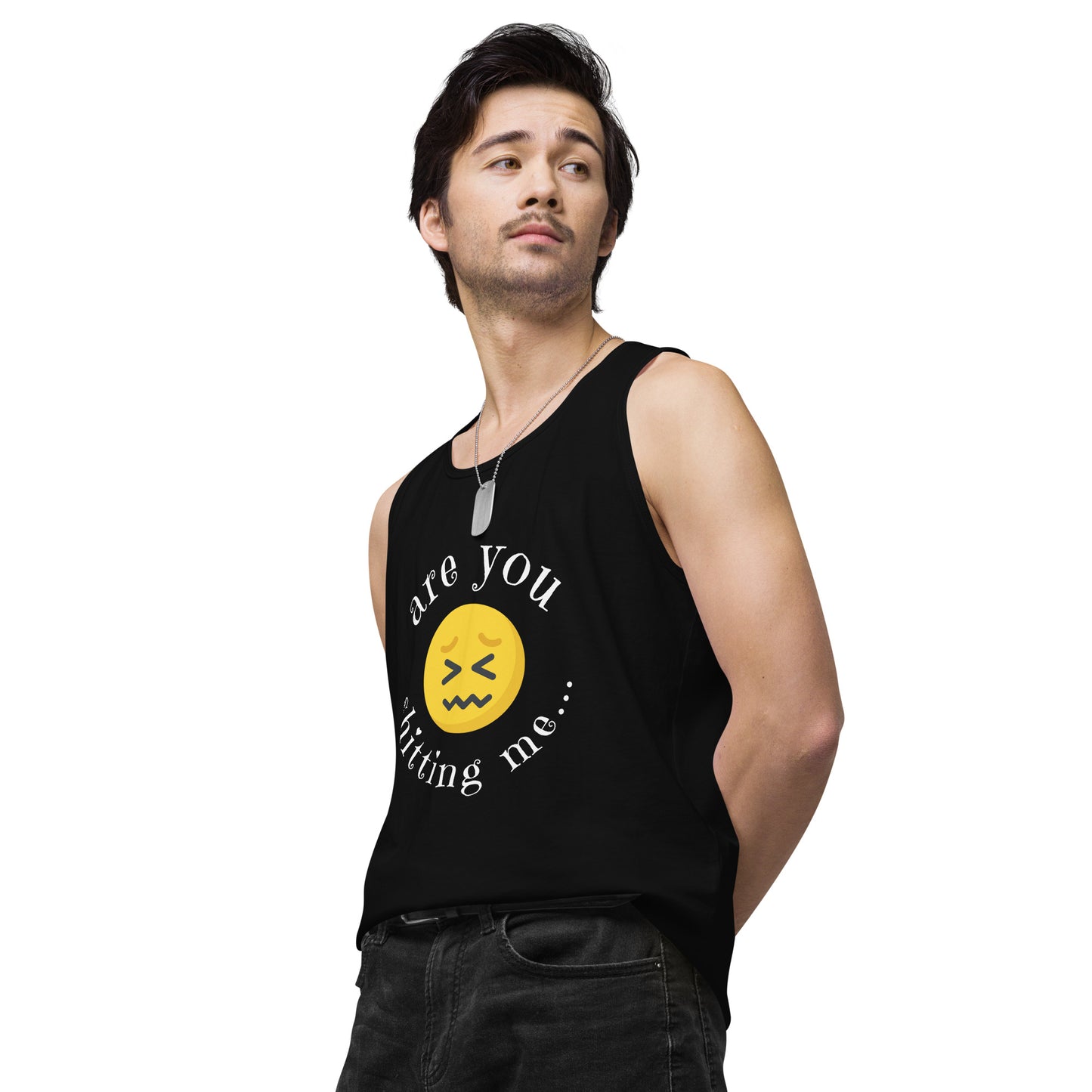 Are You Shitting Me Emoji Anger Men’s premium tank top