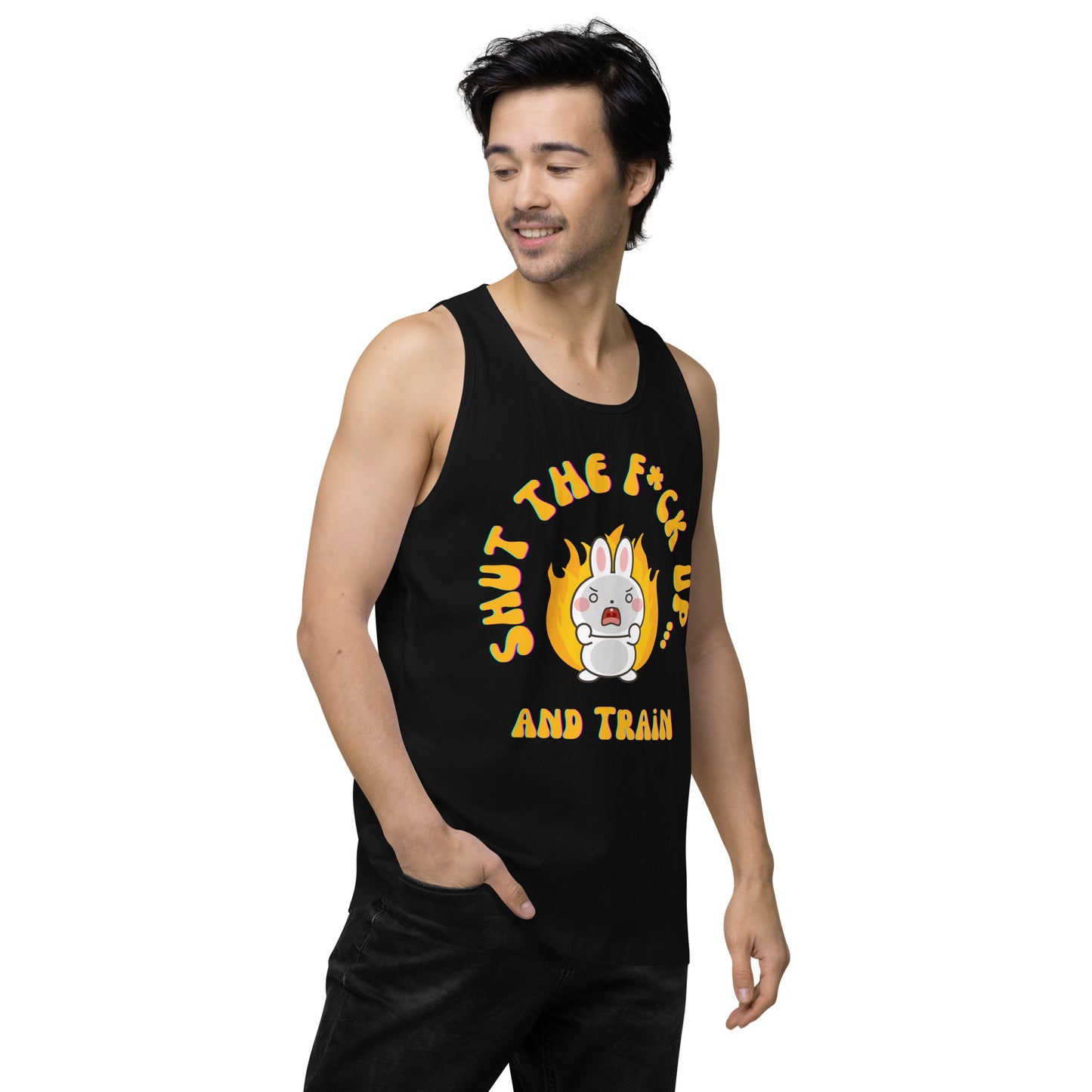 STFU and Train Bunny Men’s premium tank top