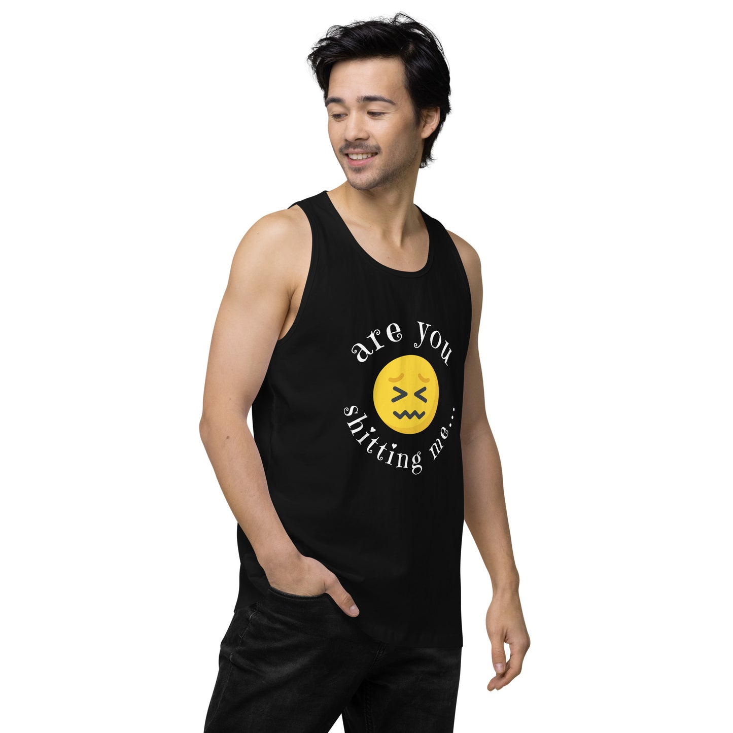 Are You Shitting Me Emoji Anger Men’s premium tank top