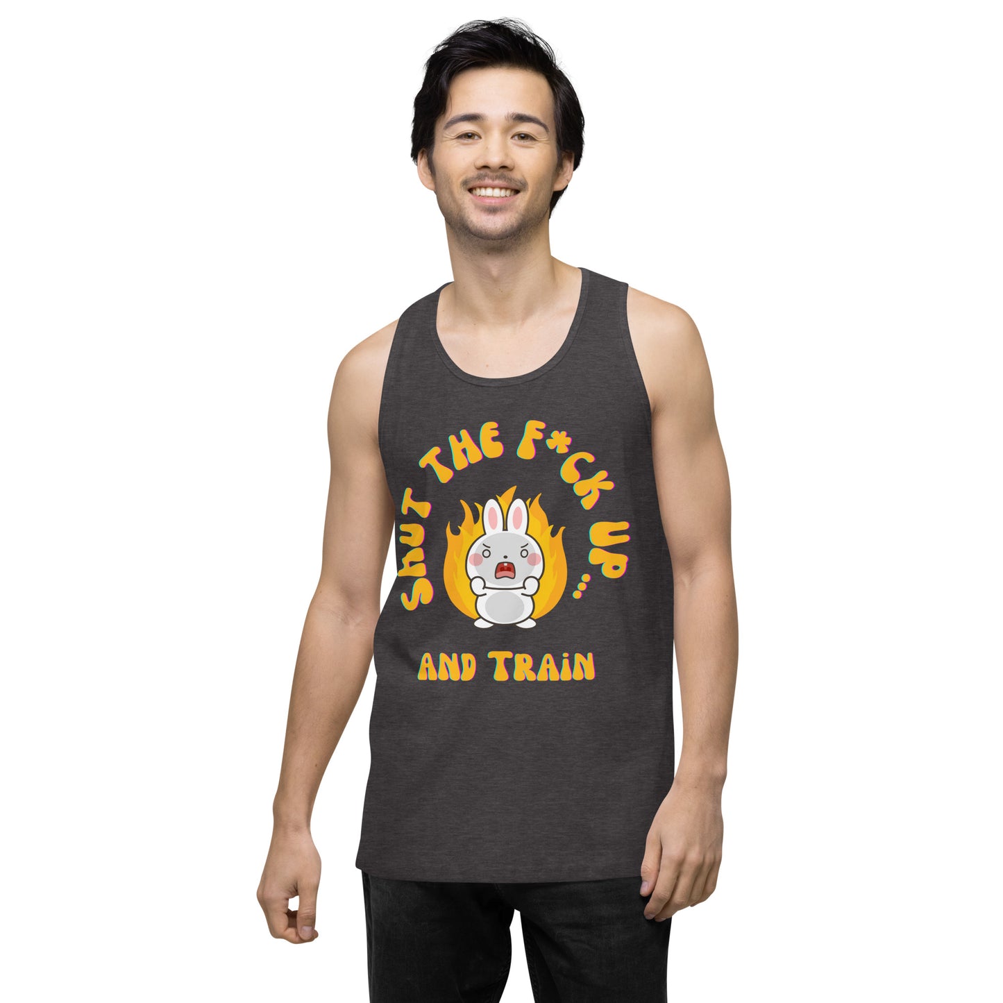 STFU and Train Bunny Men’s premium tank top