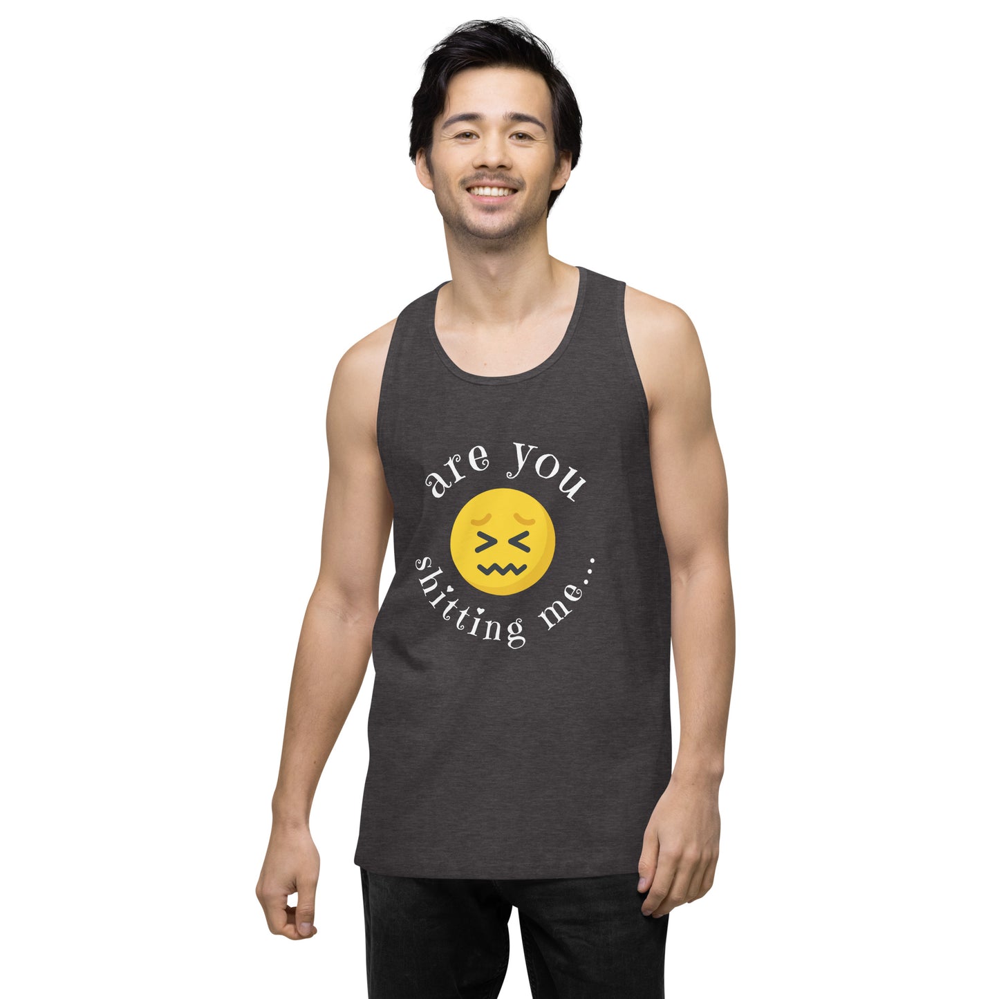 Are You Shitting Me Emoji Anger Men’s premium tank top