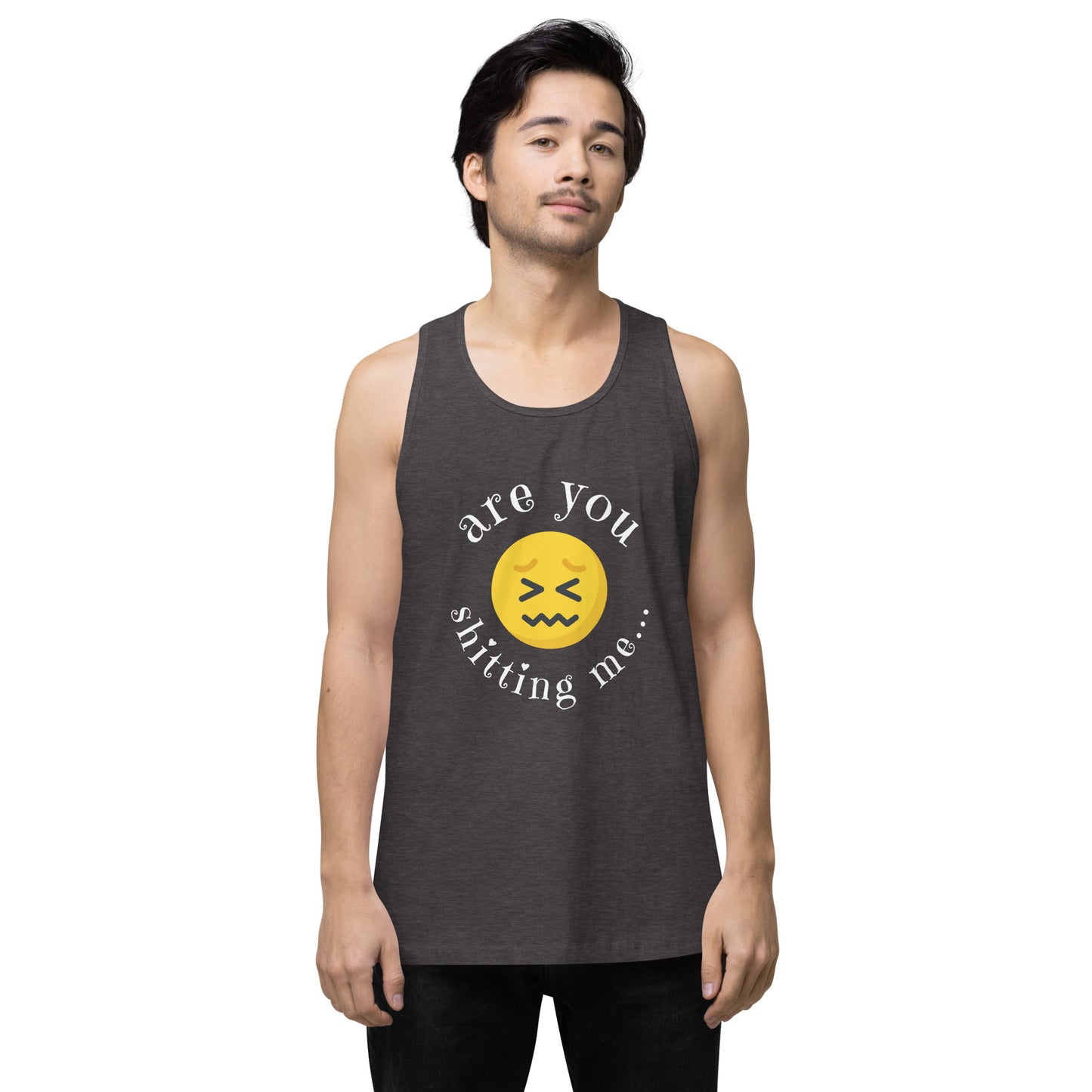 Are You Shitting Me Emoji Anger Men’s premium tank top