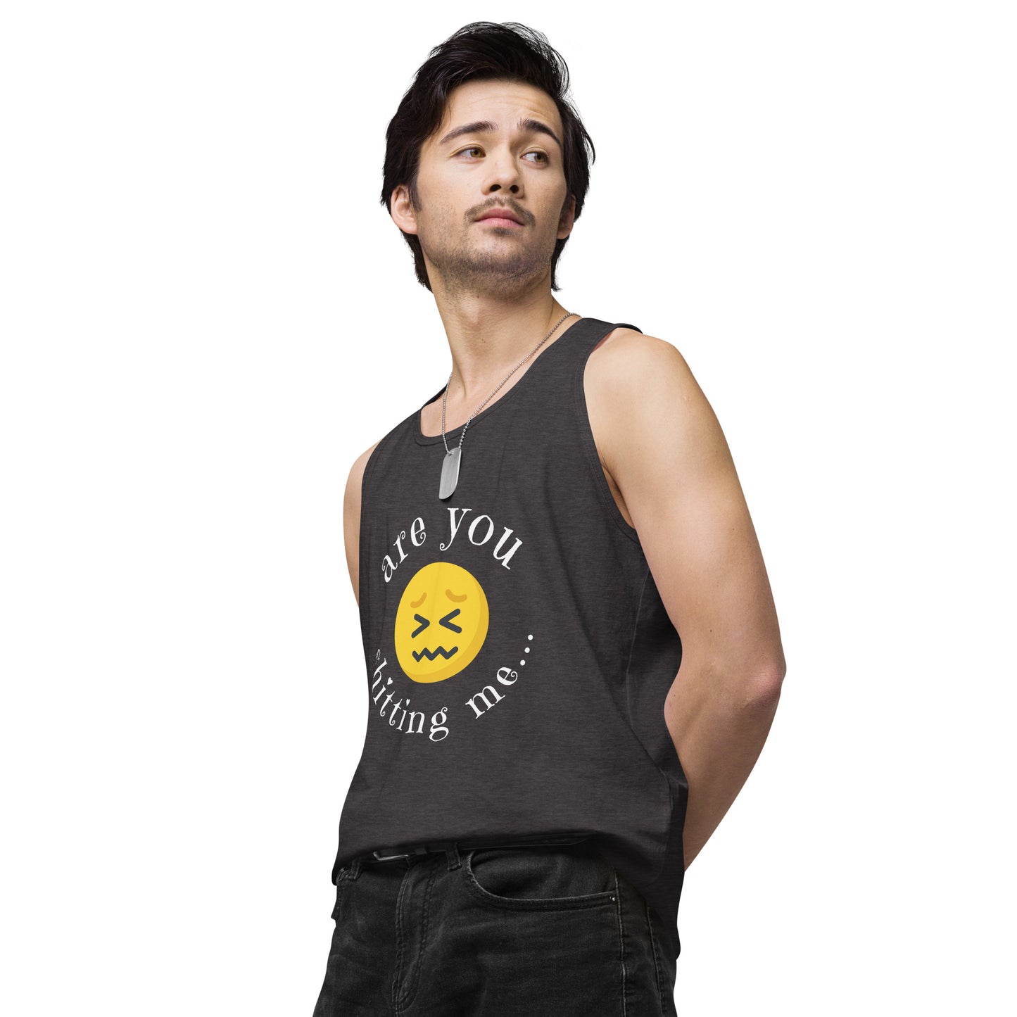 Are You Shitting Me Emoji Anger Men’s premium tank top