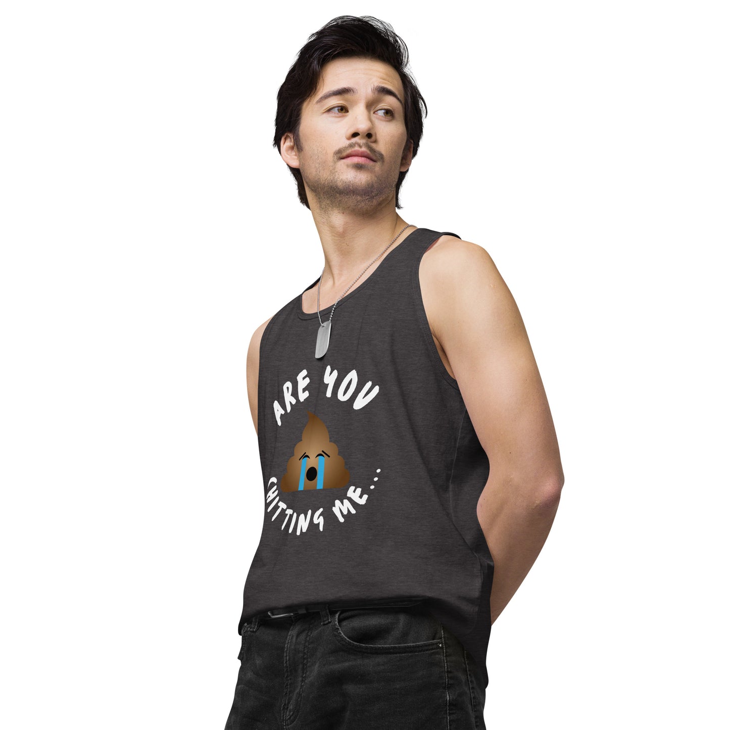 Are You Shitting Me Emoji Turd Men’s premium tank top