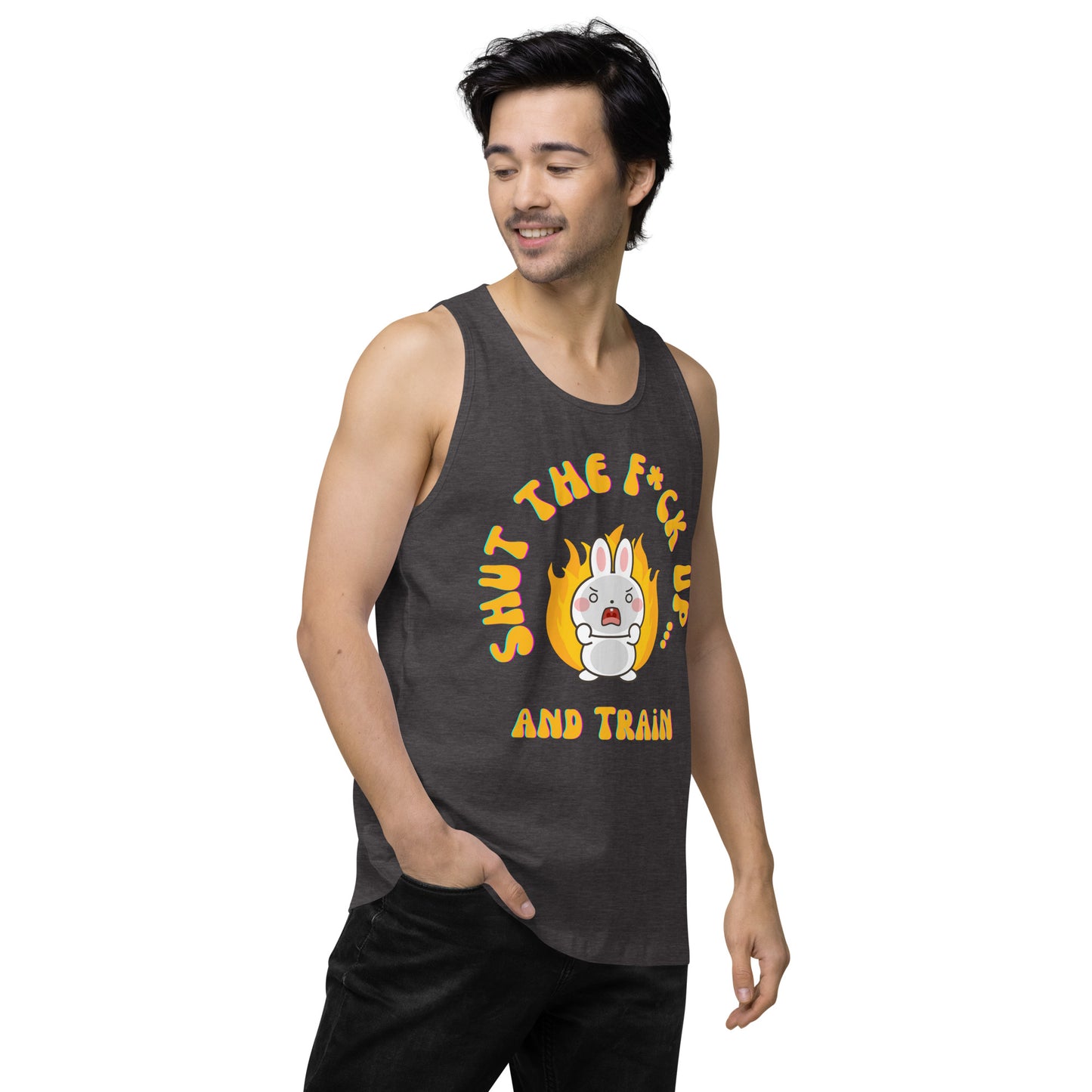 STFU and Train Bunny Men’s premium tank top