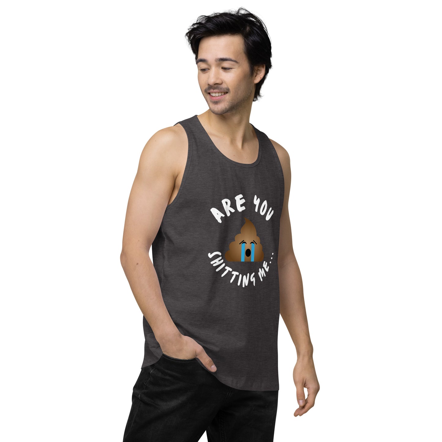 Are You Shitting Me Emoji Turd Men’s premium tank top