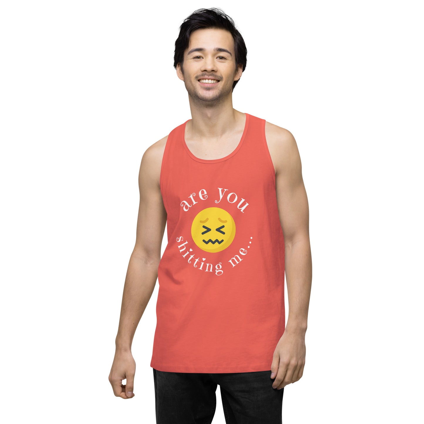 Are You Shitting Me Emoji Anger Men’s premium tank top