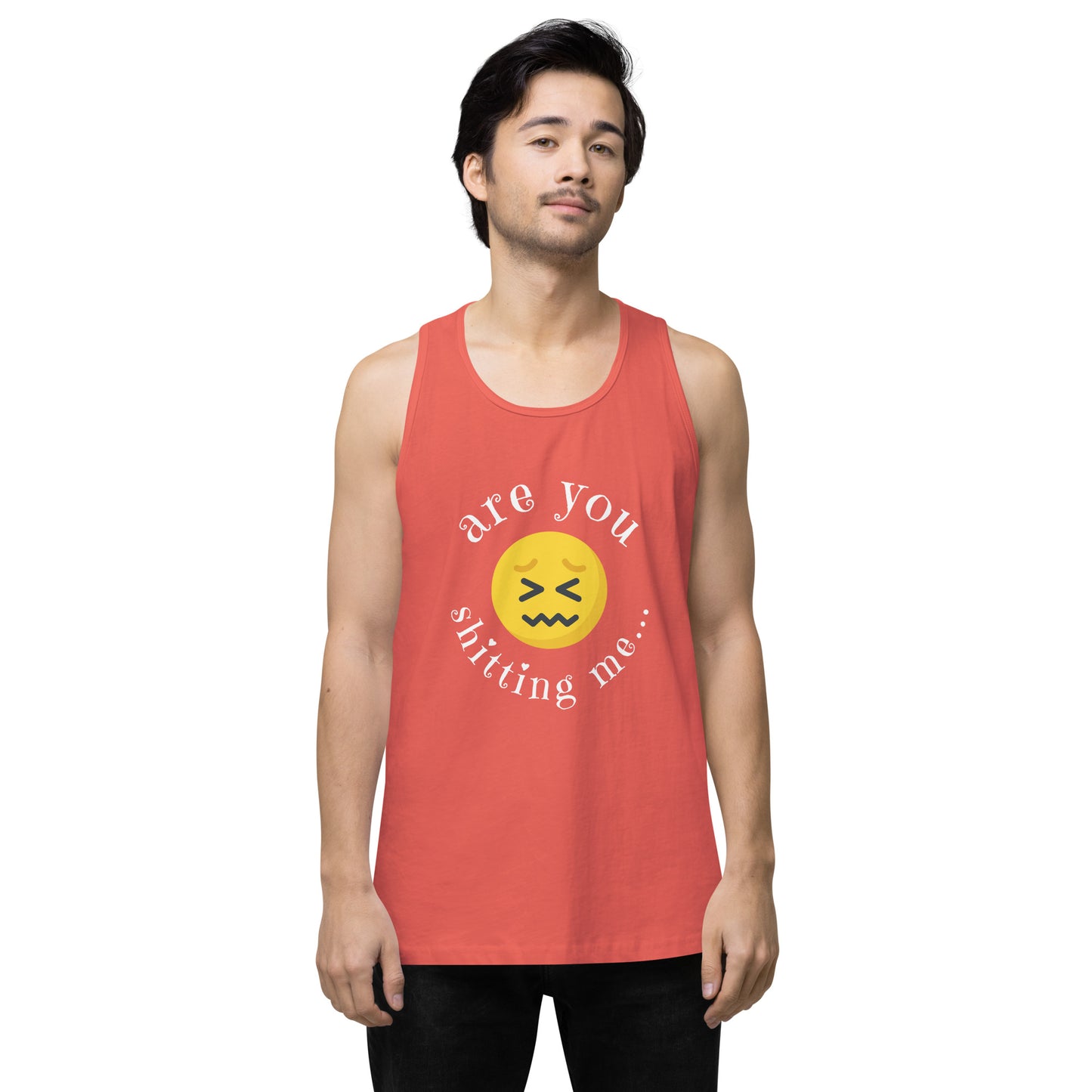 Are You Shitting Me Emoji Anger Men’s premium tank top