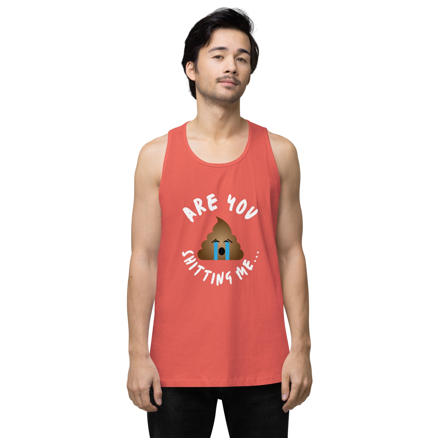 Are You Shitting Me Emoji Turd Men’s premium tank top