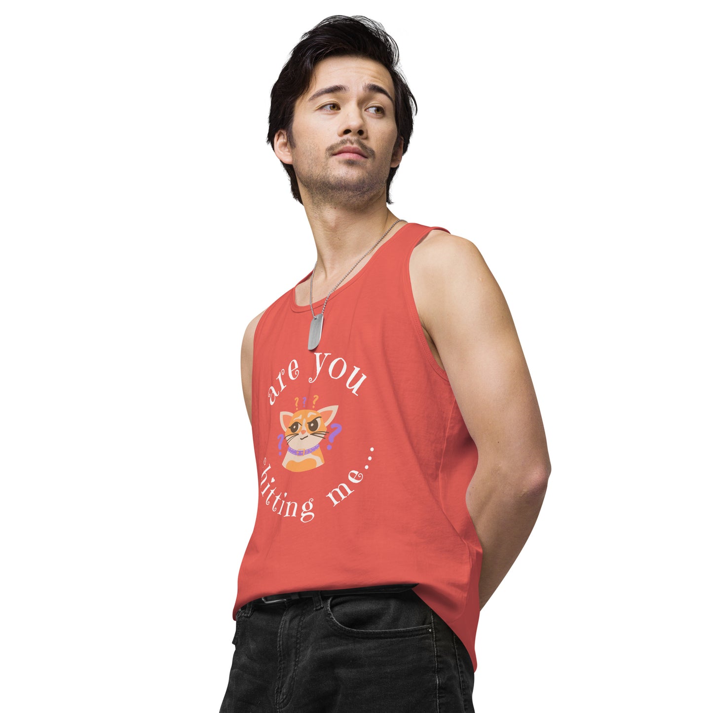 Are You Shittng Me Cat ? Men’s premium tank top