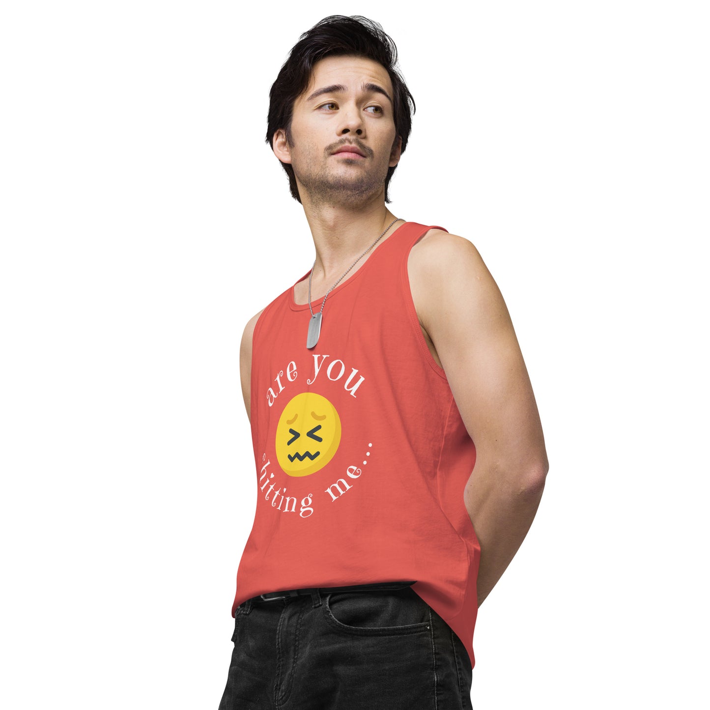 Are You Shitting Me Emoji Anger Men’s premium tank top