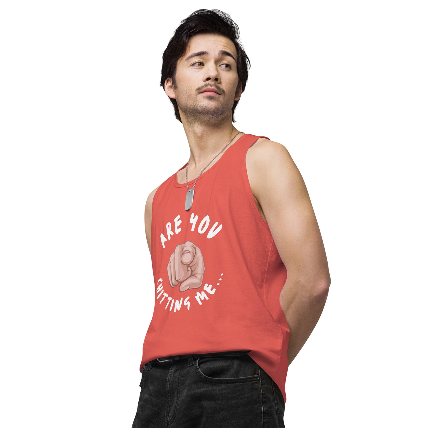 Are You Shitting Me Point Men’s premium tank top