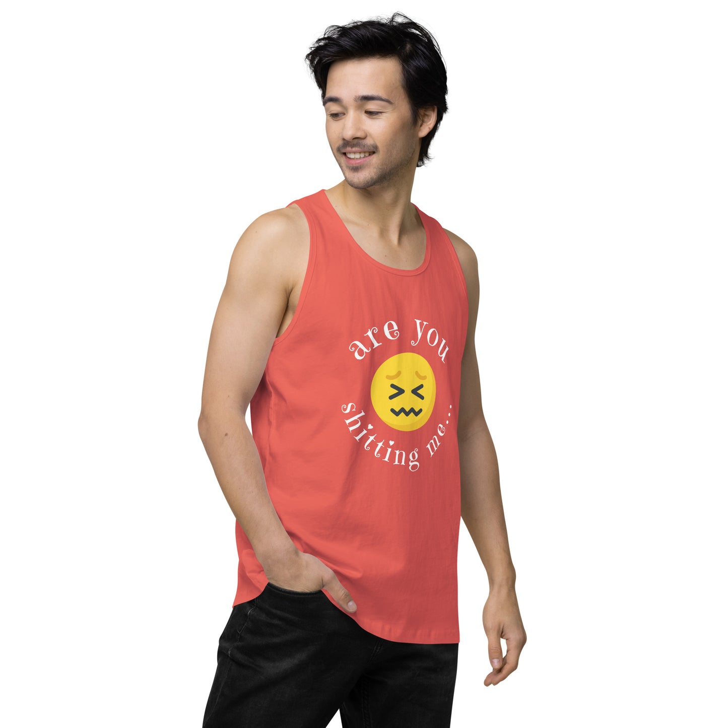 Are You Shitting Me Emoji Anger Men’s premium tank top