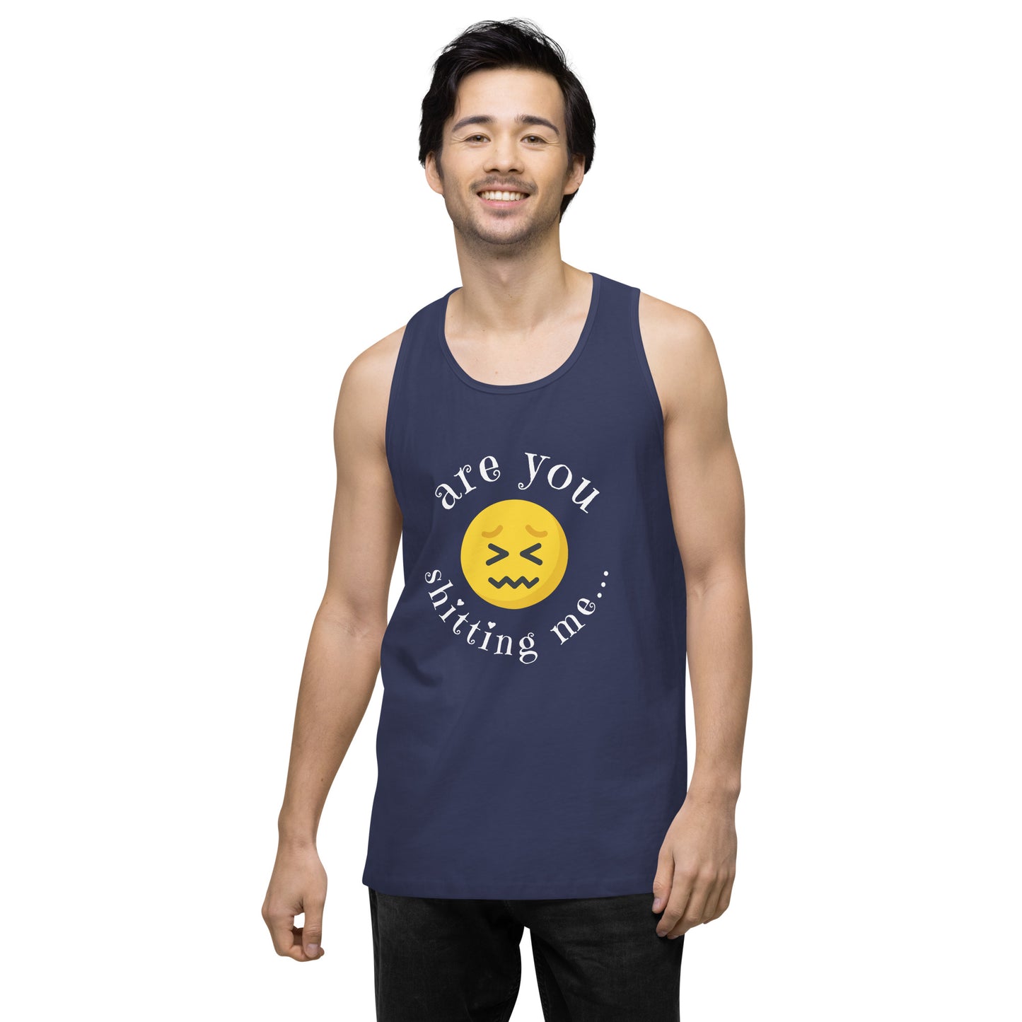 Are You Shitting Me Emoji Anger Men’s premium tank top