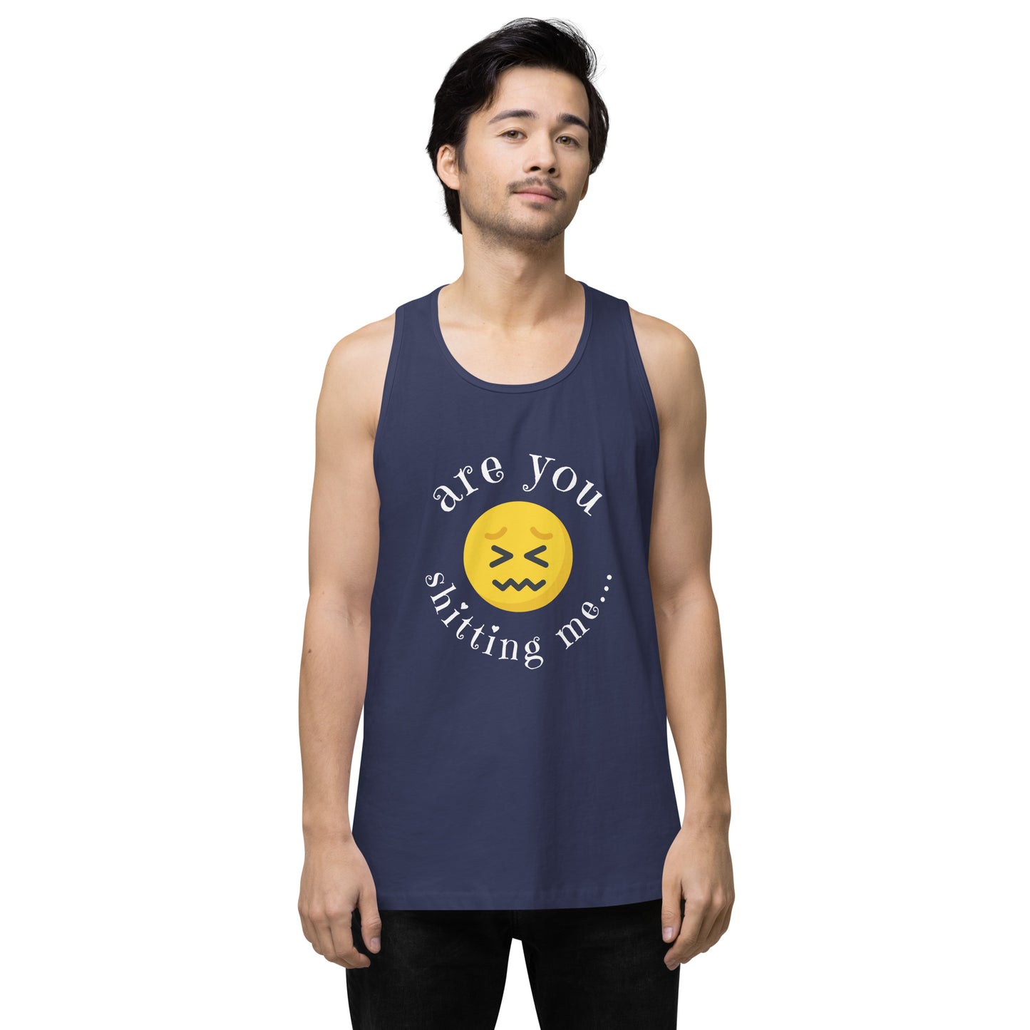 Are You Shitting Me Emoji Anger Men’s premium tank top