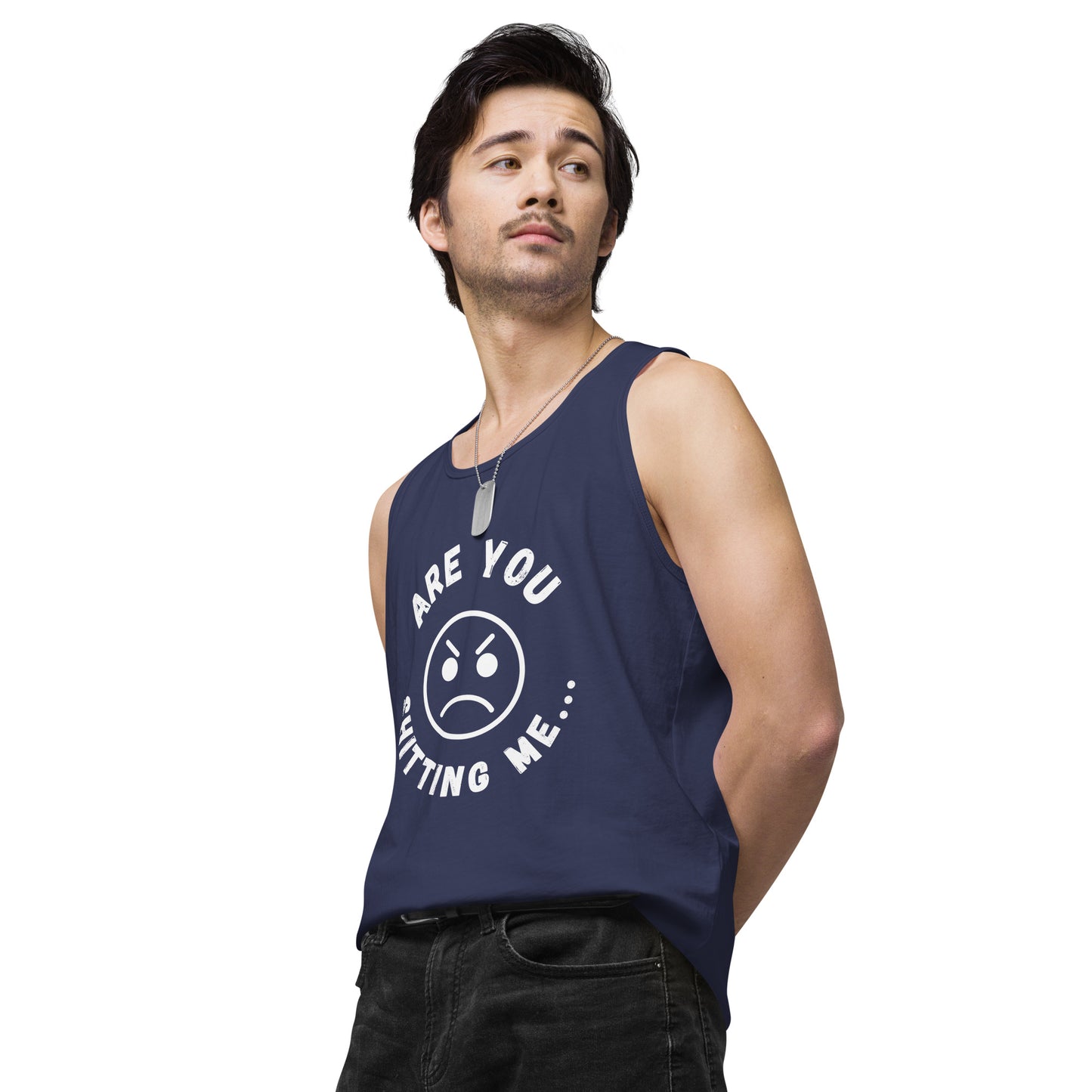 Are You Shitting Me Angry Face Men’s premium tank top