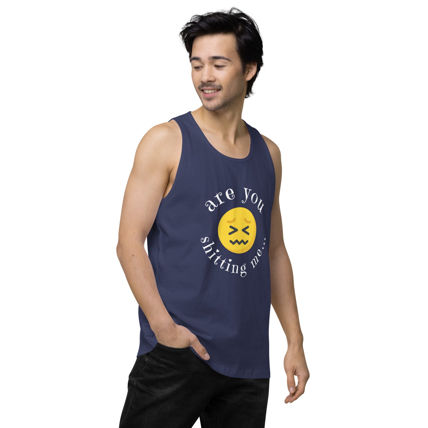 Are You Shitting Me Emoji Anger Men’s premium tank top