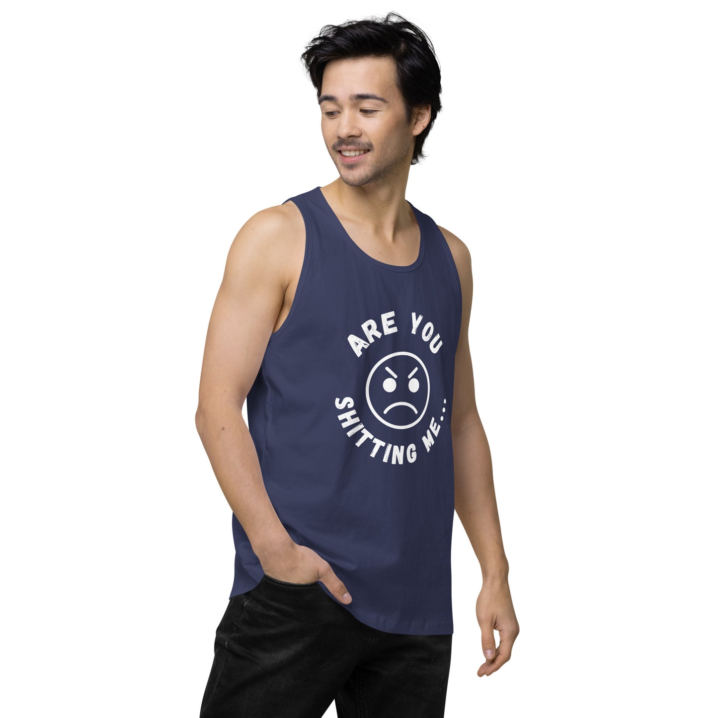 Are You Shitting Me Angry Face Men’s premium tank top