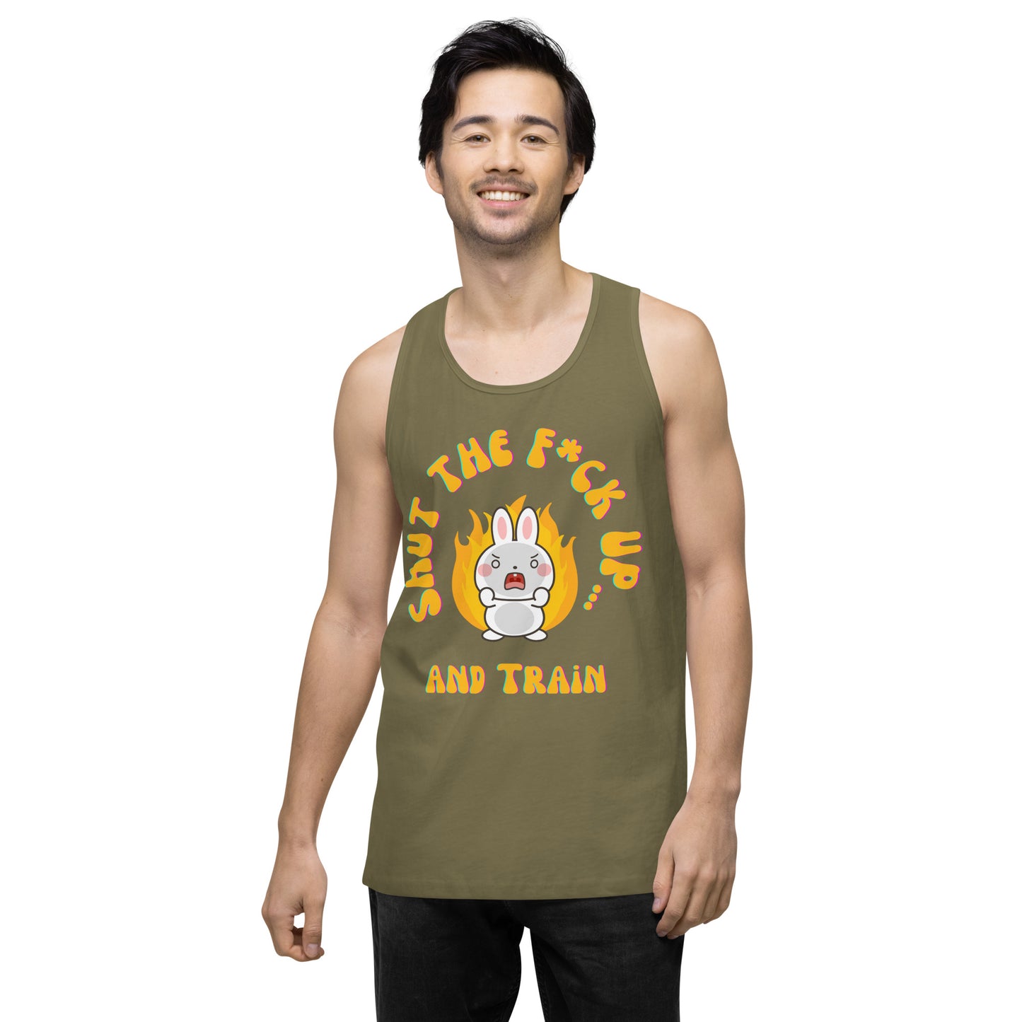 STFU and Train Bunny Men’s premium tank top