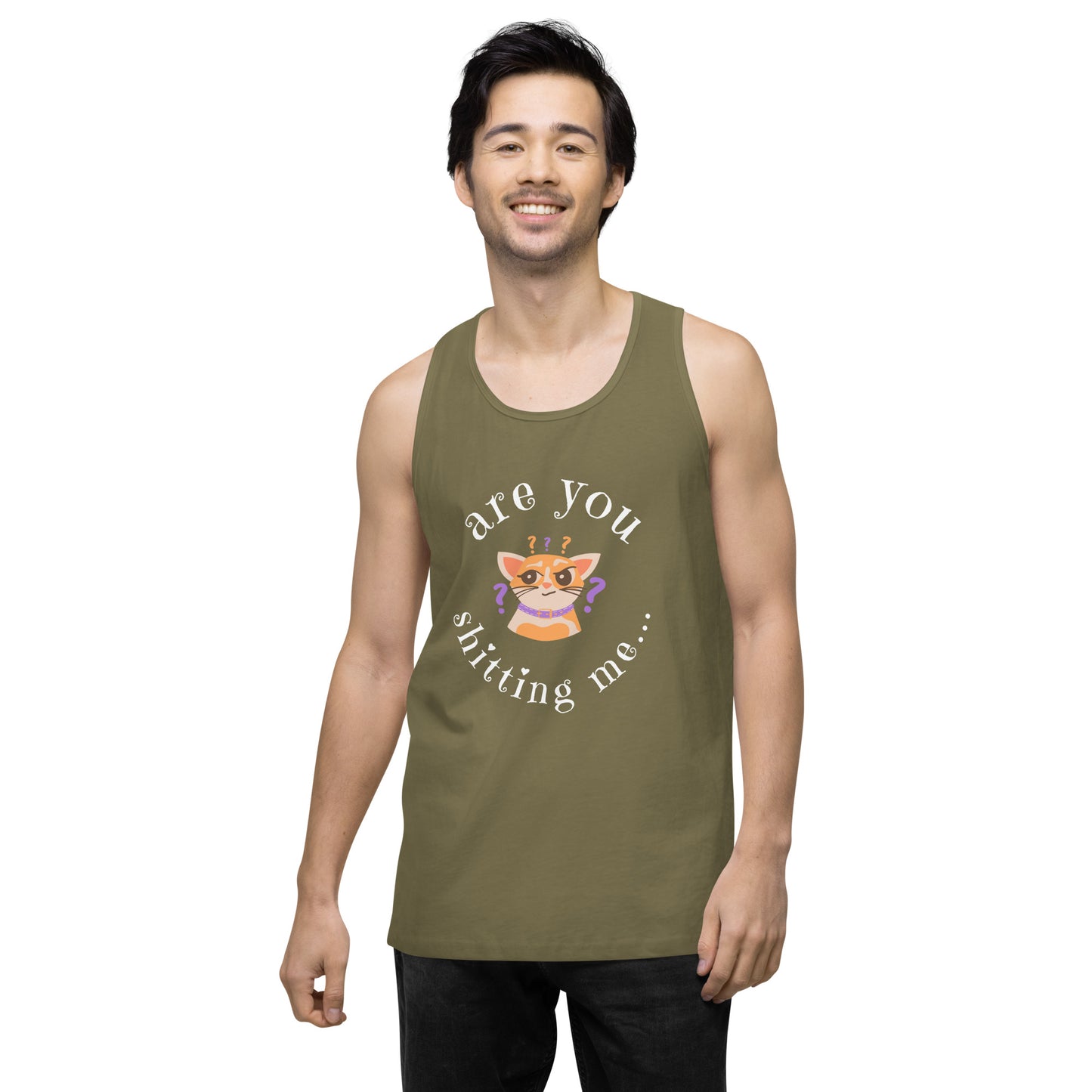 Are You Shittng Me Cat ? Men’s premium tank top