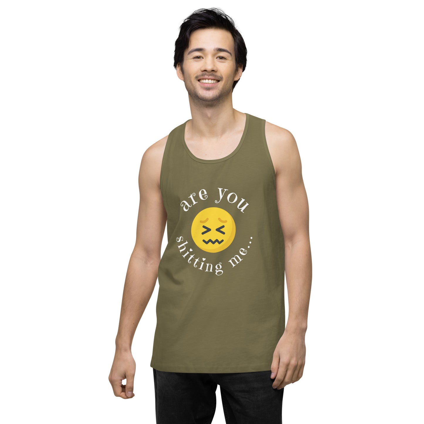 Are You Shitting Me Emoji Anger Men’s premium tank top