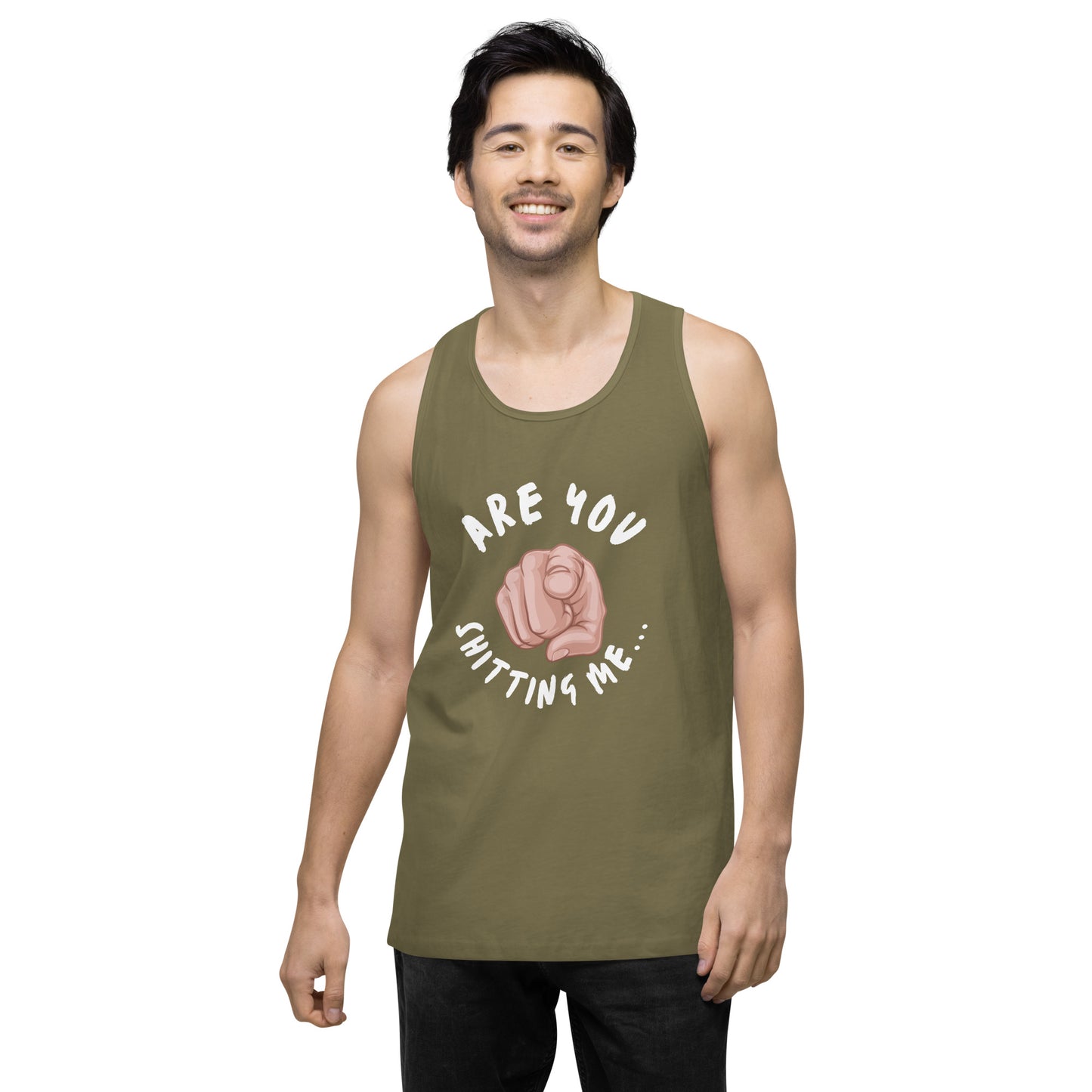 Are You Shitting Me Point Men’s premium tank top