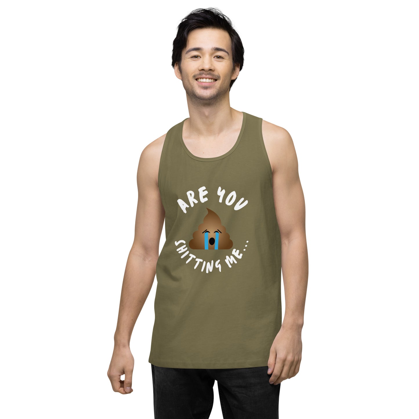 Are You Shitting Me Emoji Turd Men’s premium tank top