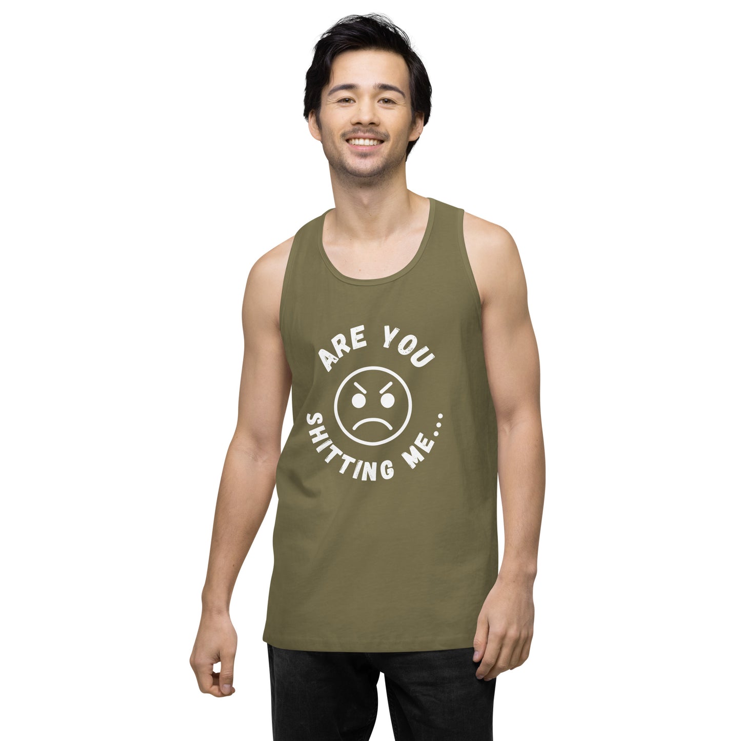 Are You Shitting Me Angry Face Men’s premium tank top