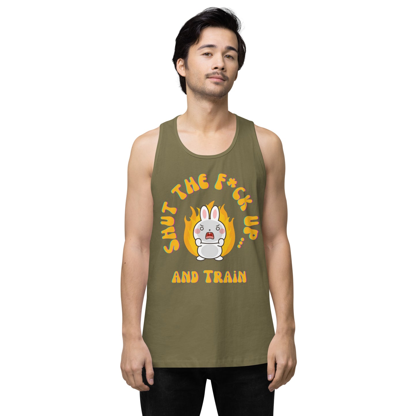 STFU and Train Bunny Men’s premium tank top