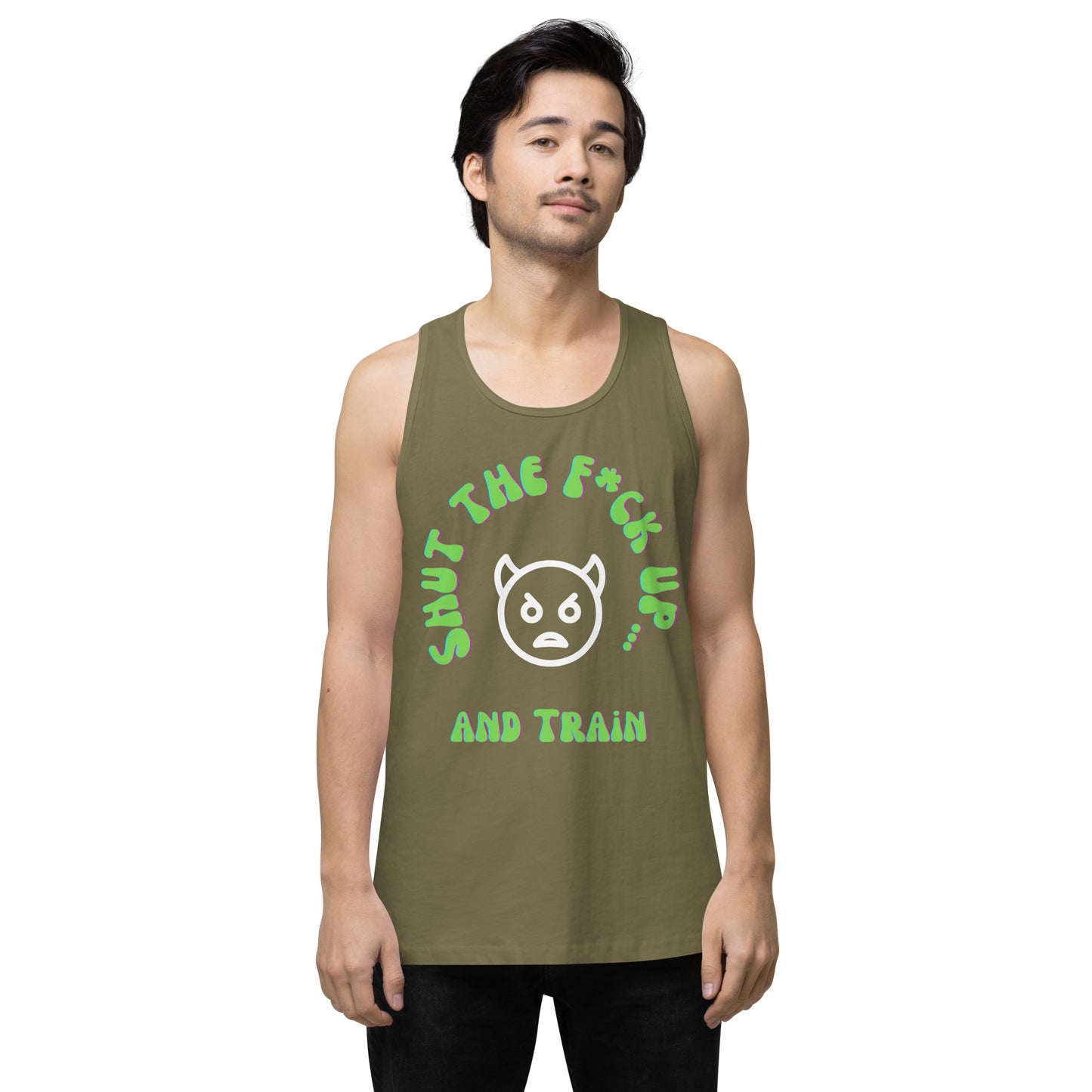 STFU and Train Devil Men’s premium tank top