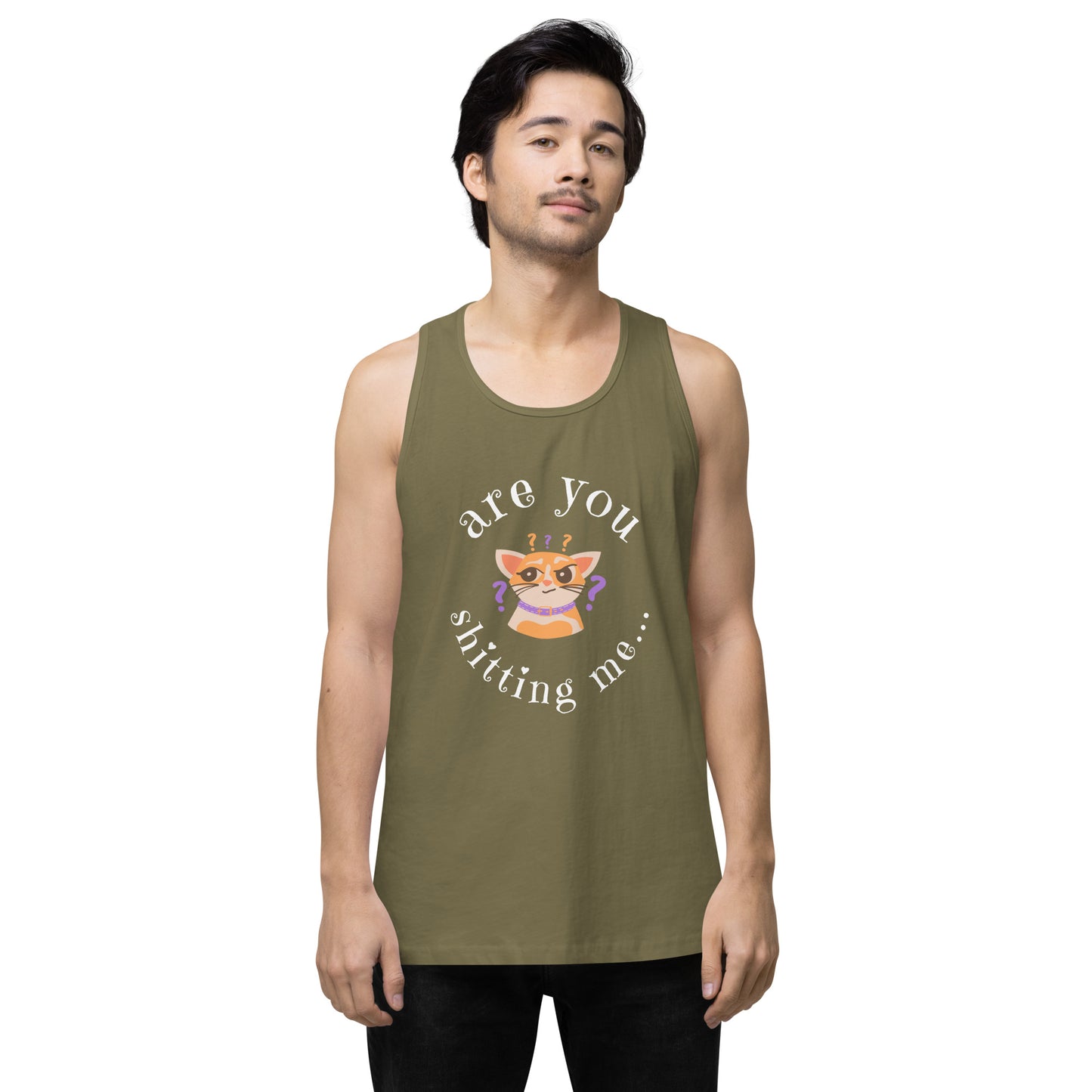 Are You Shittng Me Cat ? Men’s premium tank top