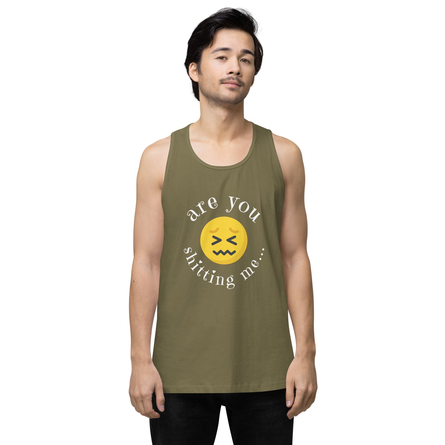 Are You Shitting Me Emoji Anger Men’s premium tank top