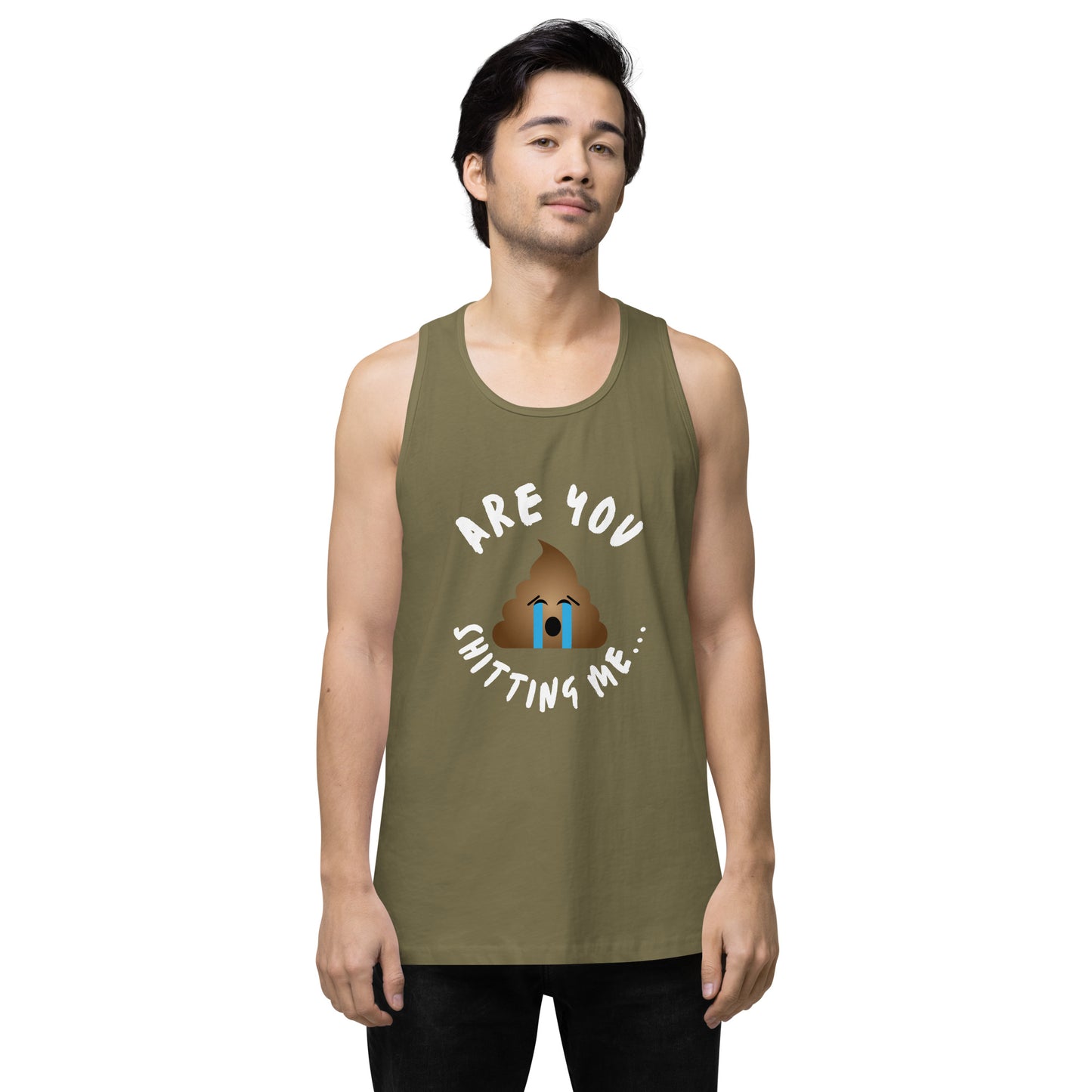 Are You Shitting Me Emoji Turd Men’s premium tank top