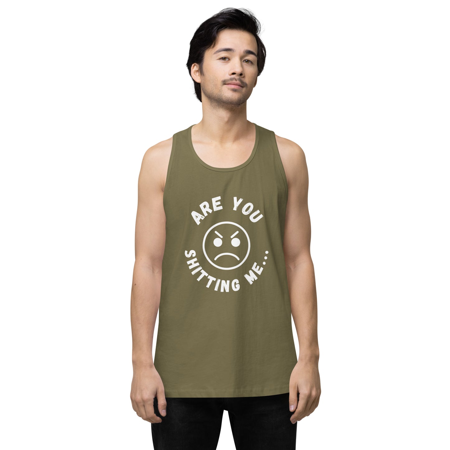 Are You Shitting Me Angry Face Men’s premium tank top